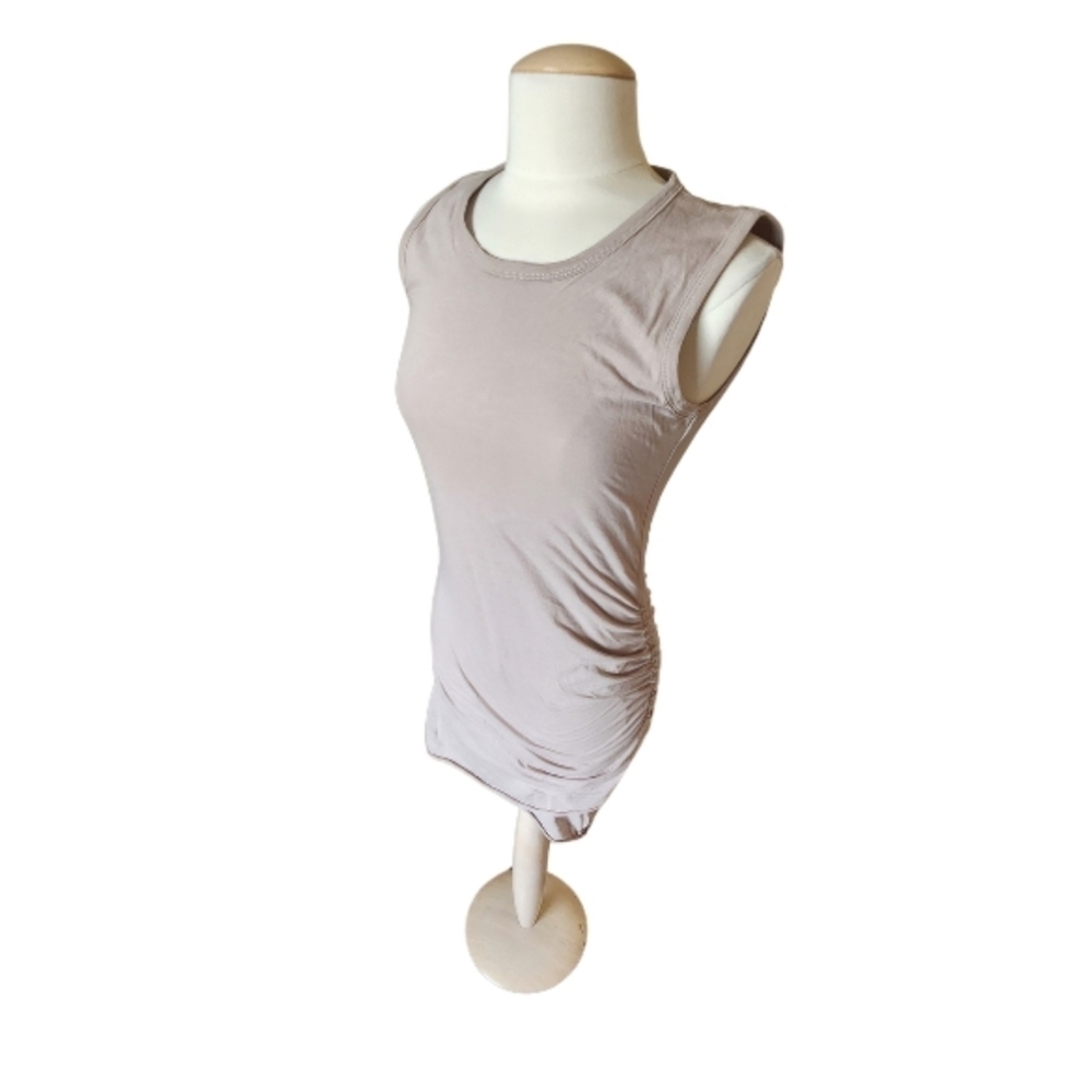 NWT La miel Tan Ruched Midi Tank Dress - Picture 3 of 5